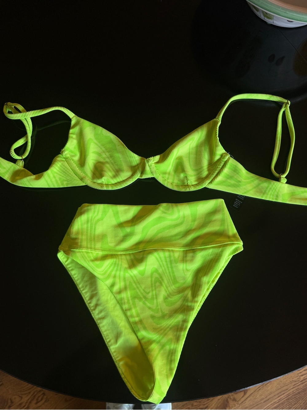 Beach Riot Neon Yellow High-Waist Bikini Set